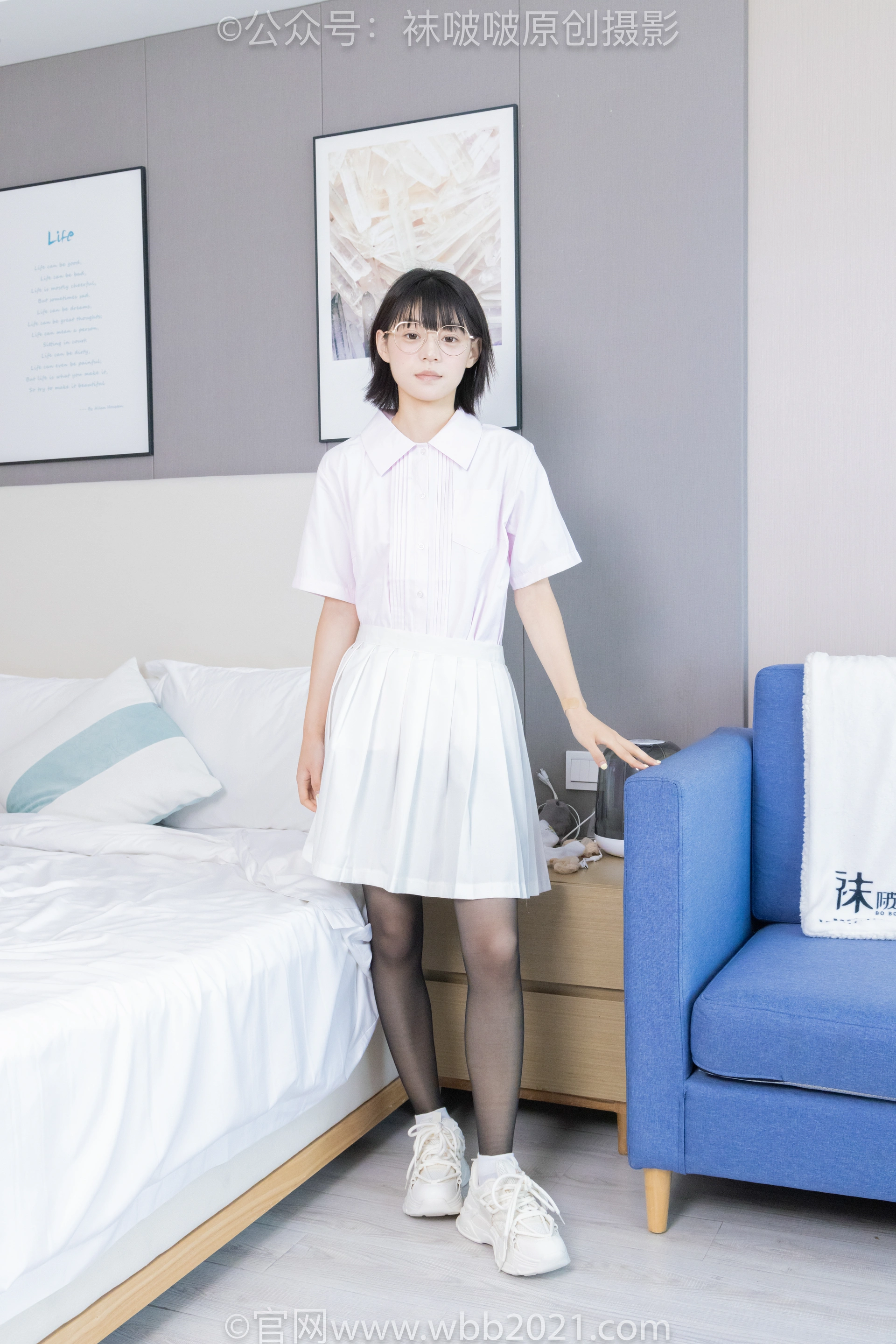 [BoBoSocks袜啵啵] NO.449 糯米-运动鞋、白棉袜、黑丝（花絮版） 0